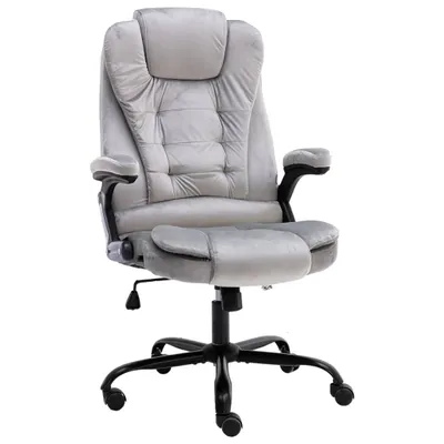 Image de vidaXL Chaise de bureau gris clair velours