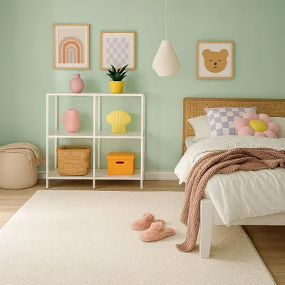 Produktbild von Velours Kinderteppich Joy Kids Creme, Größe:400x500 cm