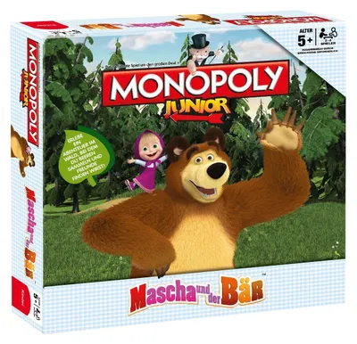 Produktbild von 44802 Monopoly Junior Masha und der Bär Spiel Brettspiel für Kinder