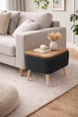 Produktbild von Skye Decor, Hochwertiger Beistelltisch (3 Teile) Sapphire Eiche, Anthrazit | 100% Melamin