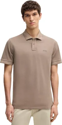 Produktbild von Hugo Boss Orange Prime braunes Piqué-Kurzarmhemd