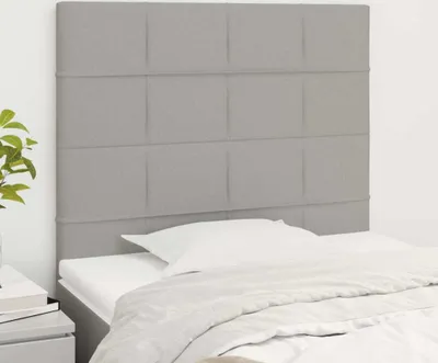 Produktbild von vidaXL Kopfteile 2 Stk. Hellgrau 100x5x78/88 cm Stoff - Kopfteil - Kopfteile - Bett-Kopfteil - Bettkopfteil