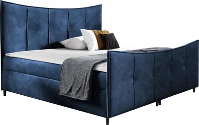 Produktbild von MIRJAN24 Boxspringbett Bergamo Lux, Doppelbett mit zwei Bettkästen für die Bettwäsche, Hauptmatratze und Topper, Kopfteil (Fresh 11, Größe: 160x200 cm)