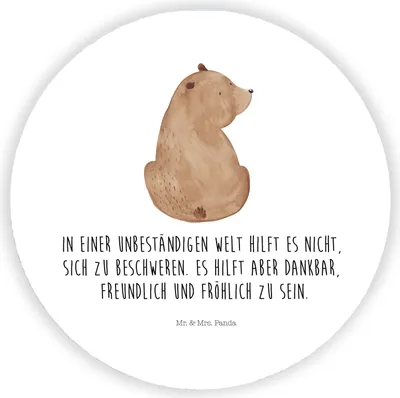 Produktbild von Mr. & Mrs. Panda Rund Magnet Bär Schulterblick - Weiß - Geschenk, Selbstachtung, pinnwand, Bären, Motivation, Teddy, zettelhalter, Weltansicht, Weisheit, für pinwand