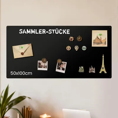 Produktbild von Magneetbord schwarz, 50 x 100 cm, magnetische Wand für Küche und Büro