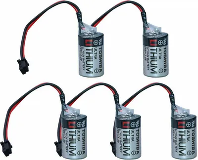 Produktbild von 5 Stück Toshiba ER3V 3.6V 1000mAh JZSP-BA01 PLC Lithiumbatterien Akkus mit Stecker