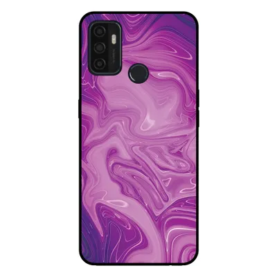 Produktbild von Smartphonica Handytasche für OPPO A32 / A53 / A53s mit Marmordruck - TPU Rückseitenschutzhülle Marmordesign - Lila
