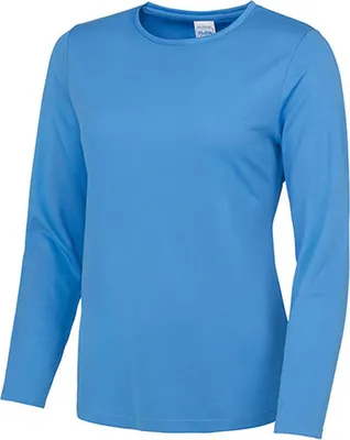 Immagine prodotto di Just Cool JC012 | Donna manica lunga Cool T / fattore di protezione UV 30 - Colore: Blu Zaffiro - Taglia: XL