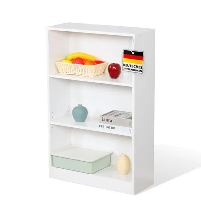 Immagine prodotto di Libreria, Scaffale verticale in legno bianco con 3 ripiani, 60 x 24 x 93 cm, Scaffale bianco, Aperto e salvaspazio, Maine