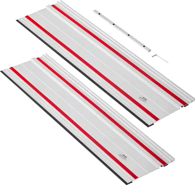 Produktbild von VEVOR Führungsschiene Handkreissägen, inkl. 2 Stk. 700 mm Aluminium-Kreissägeschienen & 1 Verbindungsstück, kompatibel mit verschiedenen Marken von Tauchsägen, für Holzbearbeitungsprojekte