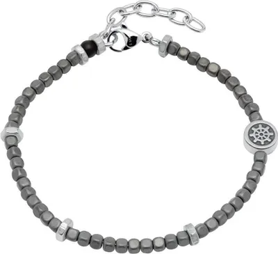 Produktbild von Armband aus Hämatit und Edelstahl mit facettierten Kugeln