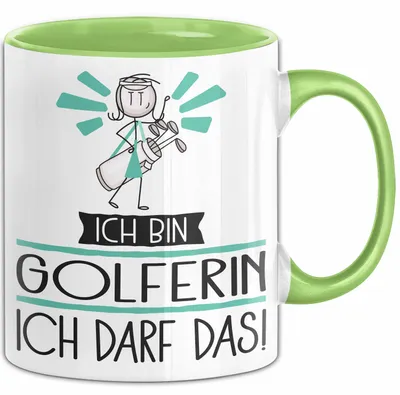 Produktbild von Geschenk für Golferin Tasse Lustige Geschenkidee Geburtstag Ich Bin Golferin Ich Darf Das (Grün)