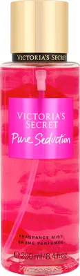 A Victoria's Secret Pure Seduction fragrance mist bottle.