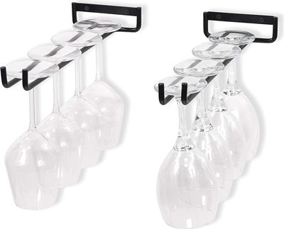Gläserhalter Schrank, 2 Stück Weinglashalter, Gläserschiene, Metall Gläserhalterung Hängend, Weinglas Schiene zum umhängen, Weingläser Halter für Bar Küche Pub Restaurant
