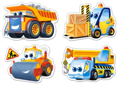 Produktbild von Castorland Funny Building Machines 4xPuzzle 3+4+6+9   B-005024