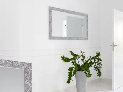 Produktbild von Ganzkörper Wandspiegel VICKY mit Silberrahmen Schwarz 50x150cm