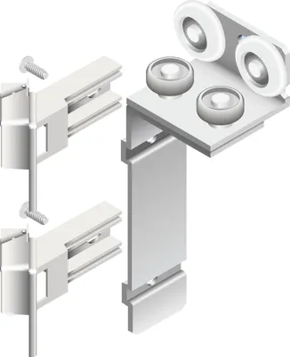 Image de CINETTO PS23 Ferrure de porte pliante coulissante à droite, jusqu'à 50kg, 2 vantaux