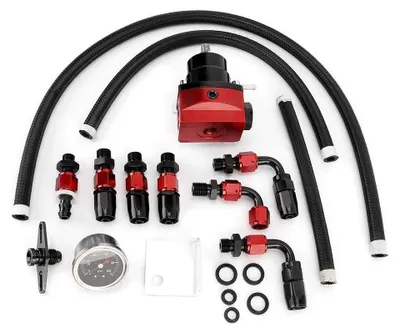 Produktbild von Universeller Kraftstoffdruckregler - Manometer Kit - Edelstahl - 100 psi - Für Autos
