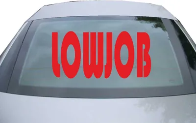 Produktbild von Indigos UG - Aufkleber Heckscheibe & Motorklappe DE6459 - rot - 600x285 mm - Lowjob - Auto Scheiben Fenster Heckklappe Tuning Racing JDM - Die cut