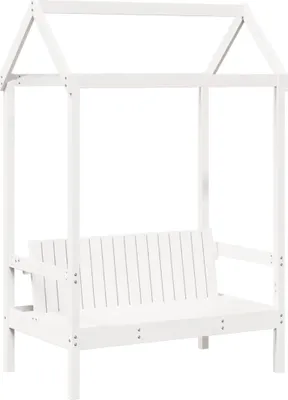 Obrázek produktu pro Lavice se stříškou bílá 117,5 x 70 x 176,5 cm masivní borovice