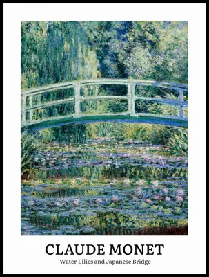 Produktbild von Poster 60x80cm Design Wasserlilien, Monet Vintage für das Wohnzimmer