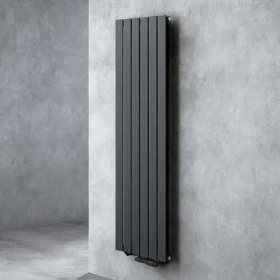 Image de doporro Radiateur pour Chauffage Central 160x46cm Radiateur à Eau Chaude Panneau Monocouche Design Vertical Noir-Gris FV