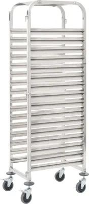 Image de Chariot de cuisine pour 16 plateaux 38x55x163 cm Inox