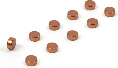 Produktbild von STEELY Magnete kupfer im 10er Set für Magnettafel Kühlschrank Pinnwand Whiteboard Memoboard [TF25CU]