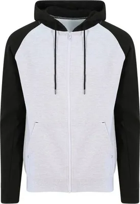 Image de Awdis - Sweat à capuche zippé sur toute la longueur pour femme - Baseball RW9535 (M) (Gris chiné/Noir de jais)