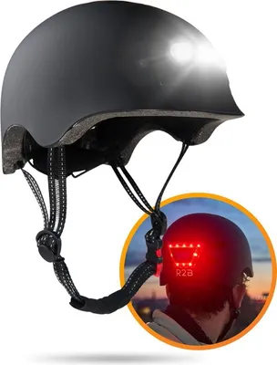 Produktbild von R2B Fahrradhelm für Damen und Herren - skaterhelm, fahrradhelm beluchtung, mit licht, fahrradhelm blinker, fahrradhelm mit licht vorne