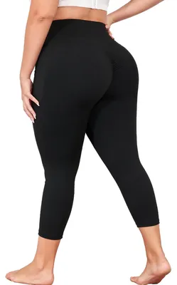 Produktbild von MEJING Leggings in Übergröße für Damen mit Taschen, dehnbar, Größe L-5XL, Bauchk