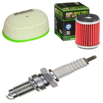 Immagine prodotto di Kit di manutenzione per Yamaha WR 250 X anno 2008: filtro aria, filtro olio, candela di accensione di pamoto - Nuovo