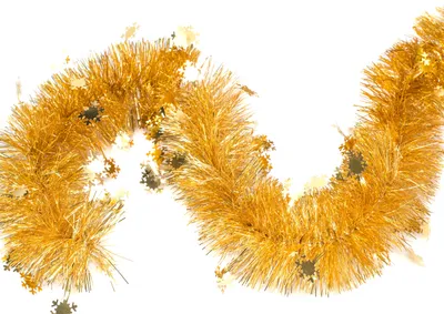 Produktbild von Weihnachtsgirlande Lametta 10cm x 3m inkl. Schneeflocken Gold