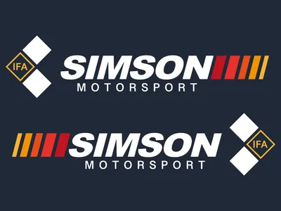 Produktbild von Set: UV-Klebefolie Tank "SIMSON MOTORSPORT" - Weiß/Orange