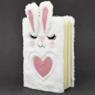 Produktbild von Kögler Plüsch Kinder Tagebuch Hase Häschen Notizbuch Geheimnis Weiß