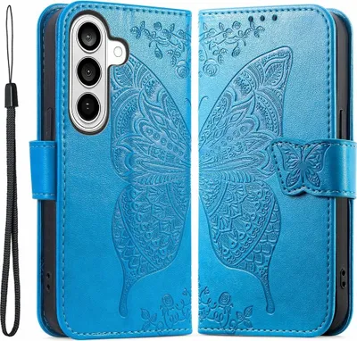 Produktbild von Samsung Galaxy A57 Hülle - Coverup Schmetterling Klapphülle - Blau