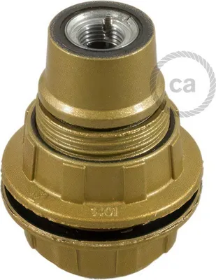 Immagine prodotto di Creative-Cables Kit portalampada E14 in bakelite con Doppia ghiera per Paralume - Oro