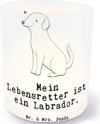 Produktbild von Mr. & Mrs. Panda Glas Windlicht Labrador Lebensretter - Transparent - Geschenk, Kerzenhalter, Teelichthalter, klein