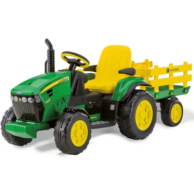 Immagine prodotto di Peg Perego John Deere Ground Force IGOR0047 trattore 12V con rimorchio per bambini a partire dai 3 anni di età