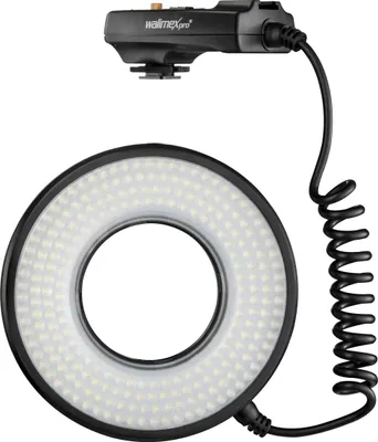 Zdjęcie produktu dla Walimex pro Macro LED Ringlicht DSR 232, lampka pierścieniowa 14 W z 232 diodami LED, płynnie regulowana jasność światła wideo