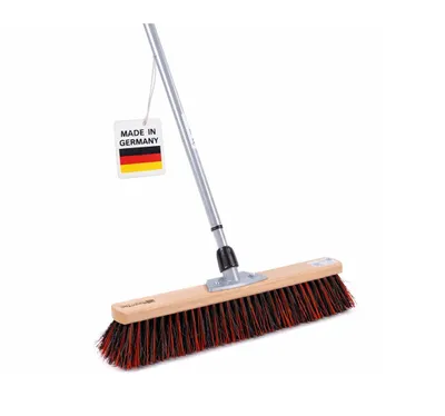 Produktbild von Hochwertiger Straßenbesen ArengaMix-Borsten 60cm Breit Besen mit Teleskopstiel max. 200cm Lang Arenga Kehrbesen für draussen