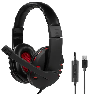 Produktbild von LogiLink USB-Headset High Quality mit Mikrofon schwarz/rot