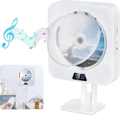 Produktbild von Tragbarer CD-Player, DVD-Player, Wandmontage möglich, Bluetooth, integrierte HiFi-Lautsprecher, FM-Radio, MP3-Wiedergabe, 3,5-mm-Kopfhöreranschluss