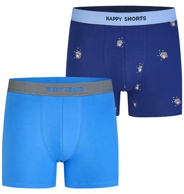 Produktbild von Happy Shorts Herren Boxer Jersey 2-Pack popcorn - Größe M