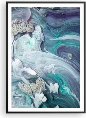 Produktbild von Gerahmtes Poster - Schwarzer Rahmen - Abstraktion dreidimensional blau - 70x100 cm - Wand Bild - Wanddeko - Wandbilder - Kunstposter - Wandposter - Bilderrahmen - Bilder - P2BPA70x100-4726