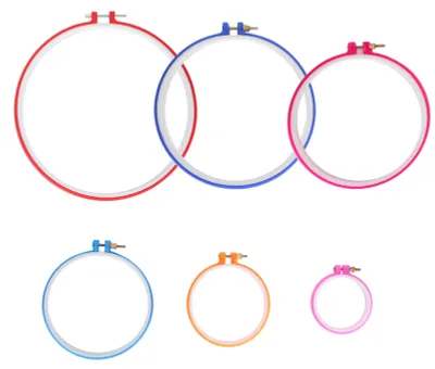 Obrázok produktu pre Vyšívacie obruče Plastový kruh Krížový steh Rám Nastaviteľné DIY šijacie nástroje