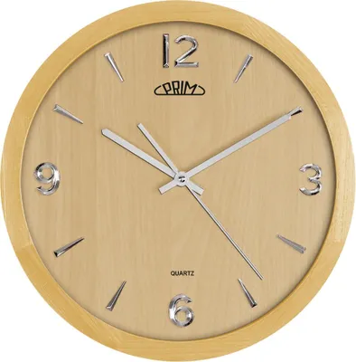 Produktbild von PRIM Wanduhr Wood Style A Holz Naturbelassen 360 x 360 mm Quarzuhrwerk