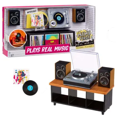 Productafbeelding van Miniverse Real Music Platen spelers, 8 stuks, Meerdere kleuren, Kunststof