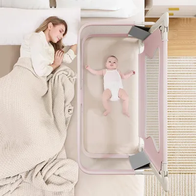 Produktbild von Rausfallschutz Bett 120x50cm,3 in 1 Baby Beistellbett und Bettgitter Baby,Klappbar Bett Schutzgitter für Kinder, Kinderbettschutzgitter für Babys