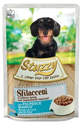 Zdjęcie produktu dla Mokra karma dla psa STUZZY SHREDS z mięsem białych ryb 100g